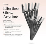 kitsch dermaplane razor for women face - black, 12 pc set - exfoliating facial razor for smoother skin