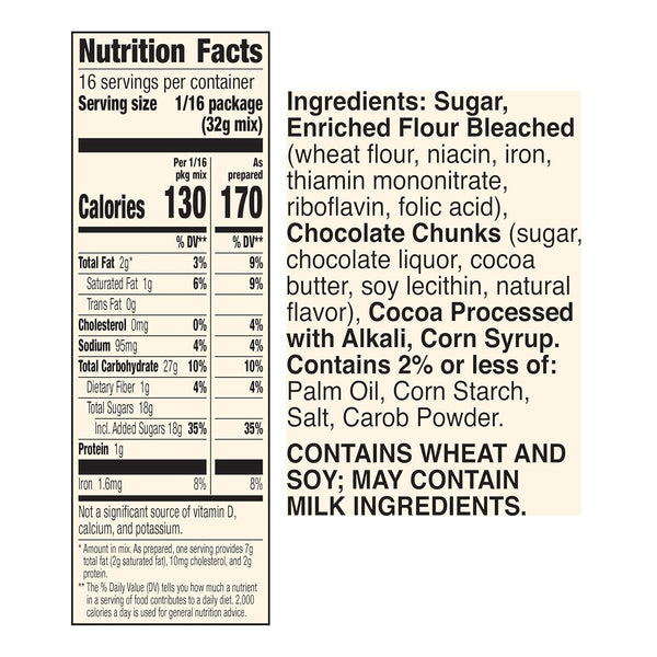 Betty Crocker Supreme Chocolate Chunk Brownie Mix, 18 oz - Fudgier, Decadent Baking