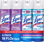 Lysol Disinfectant Spray, Household Cleaning Supplies, Disinfecting Multi-Purpose Room Spray, Antibacterial Sanitizer, Deodorizer, Kills Hantavirus, Crisp Linen, 19 Fl Oz (Pack of 2)
