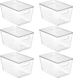 Clear Stackable Storage Bins with Lids for Pantry Organizer and Storage