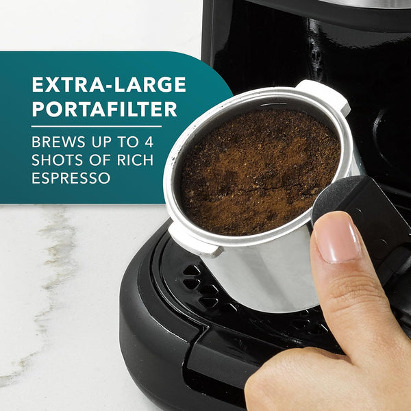 Mr. Coffee 4-Shot Steam Espresso Maker with Stainless Steel Frothing Pitcher