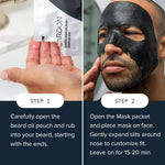 cardon korean charcoal beard care sheet masks with premium oil - 4 pack for hydration and anti-aging