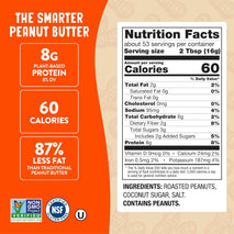 PBfit 30 Ounce Classic Peanut Butter Powder, 8g protein, gluten-free, 87% less fat, low calorie, non-GMO, dairy-free, soy-free, kosher, real roasted peanuts