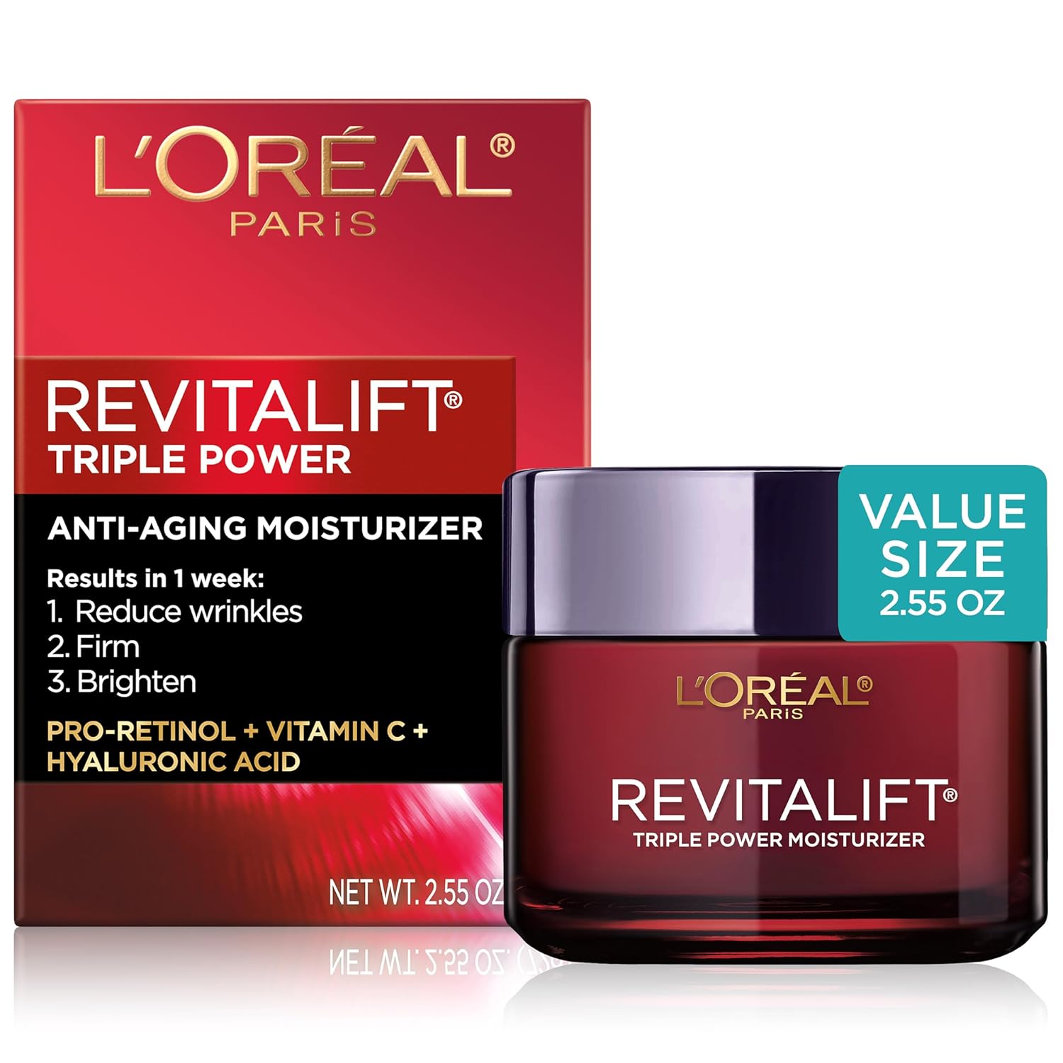 L'Oreal Paris Revitalift triple power anti-aging face moisturizer with ...