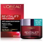 L'Oreal Paris Revitalift triple power anti-aging face moisturizer with pro retinol and hyaluronic acid, 2.55 oz