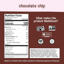 MadeGood Soft Baked Gluten-Free Chocolate Chip Mini Cookies, 30 Count, Perfect for School, Camping, or Movie Snacks