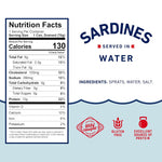 Beach Cliff Wild Caught Sardines in Water, 3.75 oz Cans, 12g Protein per Serving, Gluten Free, Keto Friendly, Pack of 12