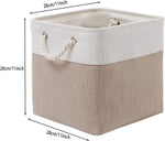11 x 11 inch cube storage bins, 6 pack large collapsible fabric storage bin with ropes