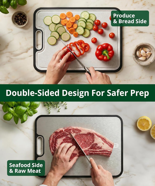 Titanium Cutting Board for Kitchen, Double Sided, 15" x 10.3"