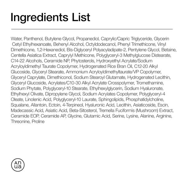 anua 3 ceramide panthenol hydrating face moisturizer 100ml non comedogenic korean skincare