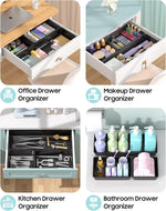10 Pack Large Size Plastic Drawer Organizers Set for Desk and Vanity