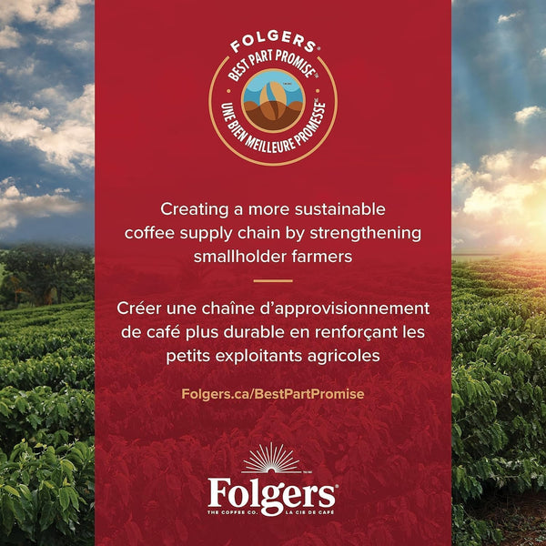 Folgers Vanilla Biscotti Coffee K-cups, 30-count box, 270g, imported from Canada
