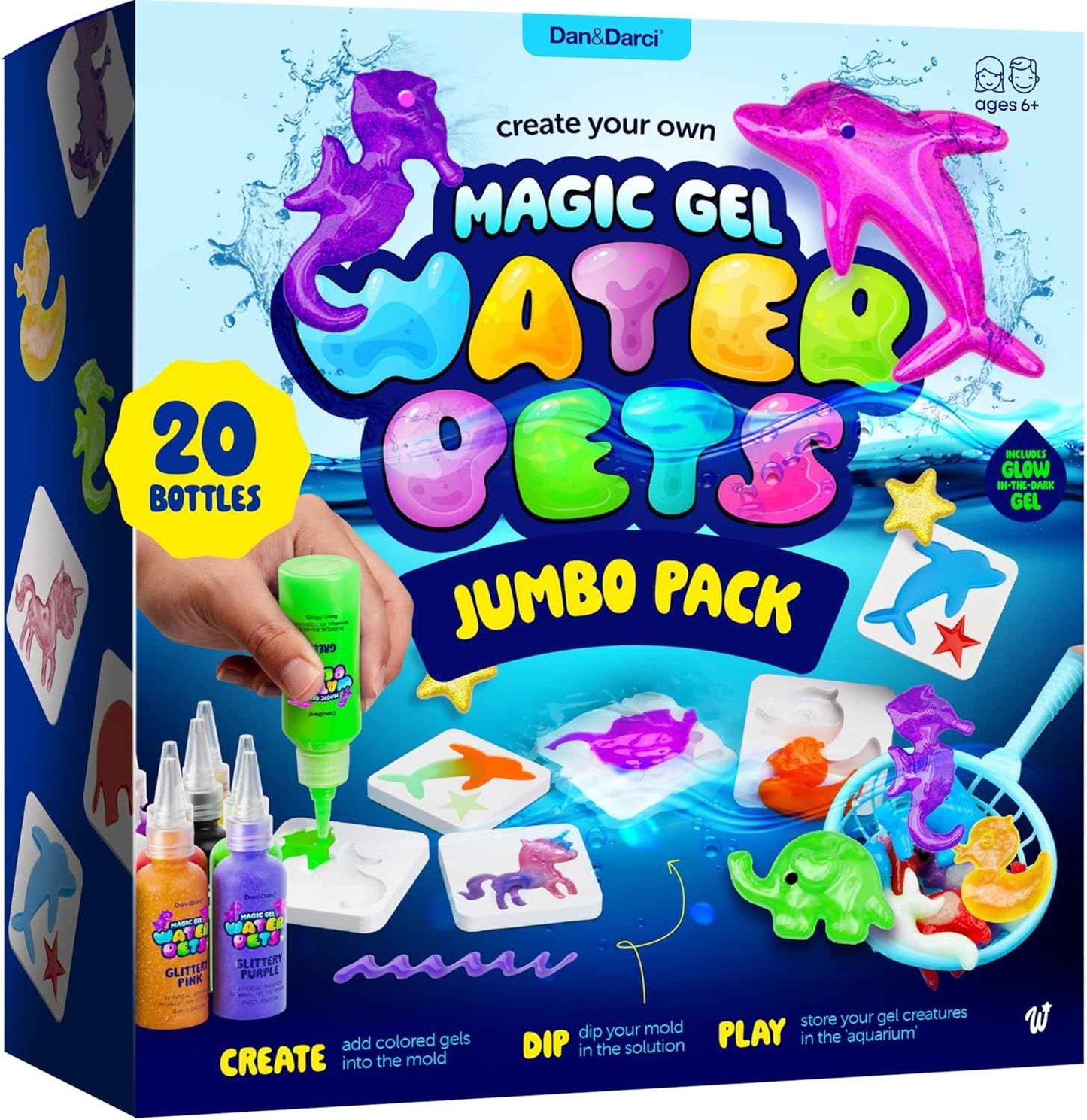 Dan&Darci Aqua Fairy Water Gel Kit for Kids - Magic Elf Toy Kits - Waters Pets - DIY Squishy Maker Set - Craft for Kids - Make Your Own Squishies Toys Crafts for Boys & Girls