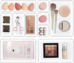 10-piece makeup drawer organizer set with clear plastic trays