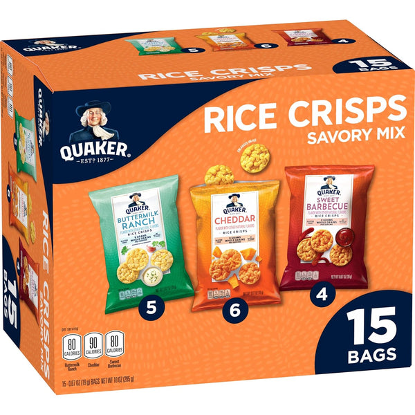 Quaker Rice Crisps 4 Flavor Variety Mix 15 Count