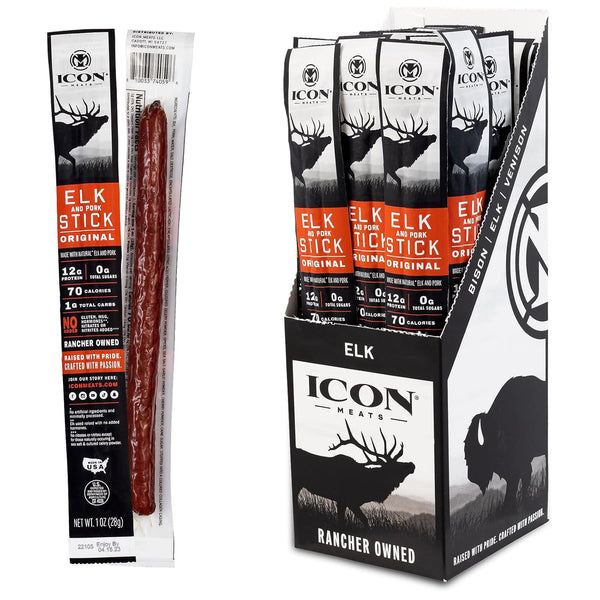 ICON Meats Snack Sticks Sampler, 24 Pack, Assorted Bison, Elk, Venison & Pork