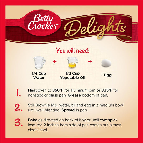 Betty Crocker Supreme Chocolate Chunk Brownie Mix, 18 oz - Fudgier, Decadent Baking