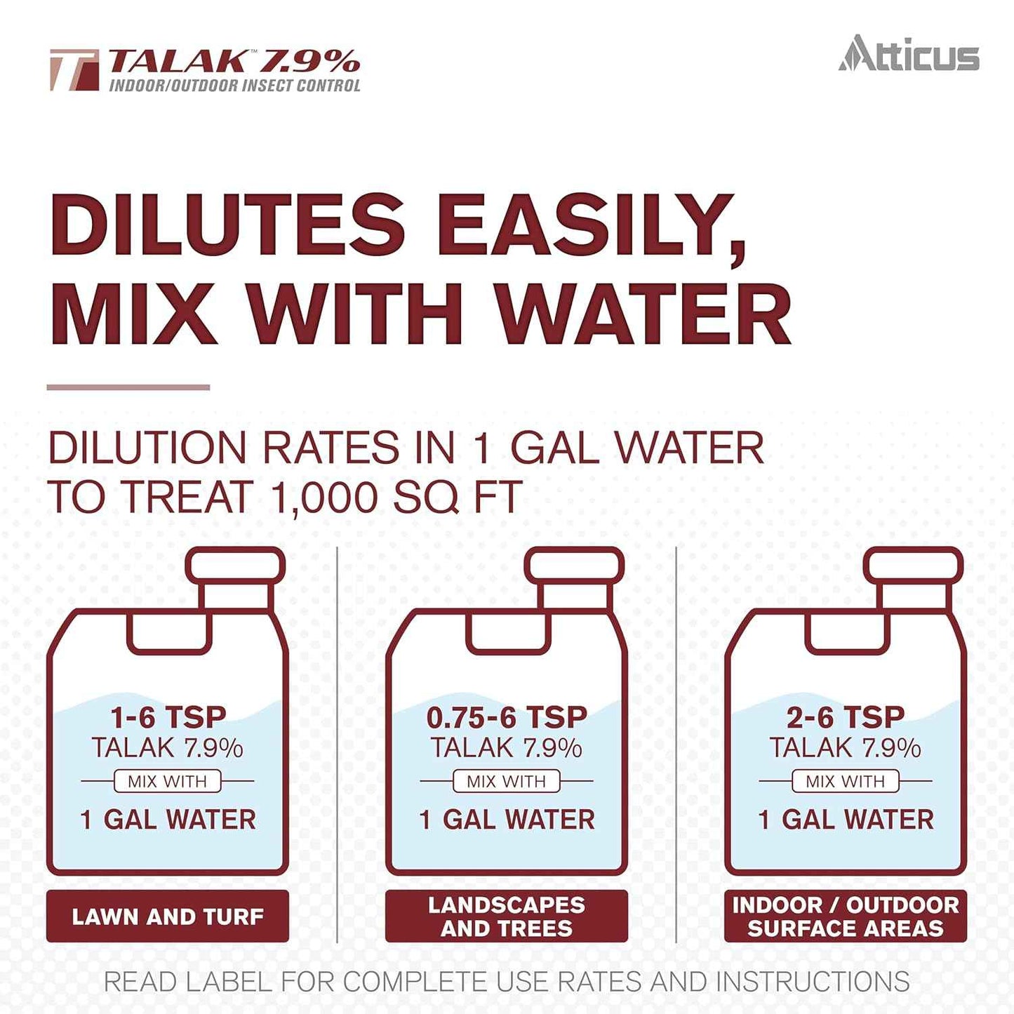 Atticus Talak 7.9% Indoor/Outdoor Insect Control - Bifenthrin Concentrate (1 GAL)