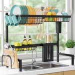 Sakugi Over The Sink Dish Drying Rack with Adjustable 2 Tier Capacity