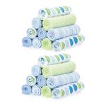 Spasilk newborn washcloths, 10-pack, 80% cotton, 20% polyester, 9x9 inches, various colorful prints