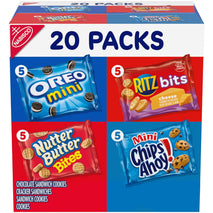 Nabisco classic mix variety pack with 20 assorted snack packs, bite-size cookies and crackers