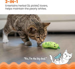 Catstages Crunchy Pickle Kicker Cat Toy 6.5 inches Plush Crinkle Catnip Dental Mesh Toy