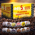 InfuSio Flavored Coffee Pods Variety Pack, 96 Count, 12 Medium Roast Blends, Compatible with Keurig K-Cup 2.0 Brewers