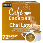 Cafe Escapes Chai Latte Keurig Single-Serve K-Cup Pods, 72 Count, Black Tea and Exotic Spices