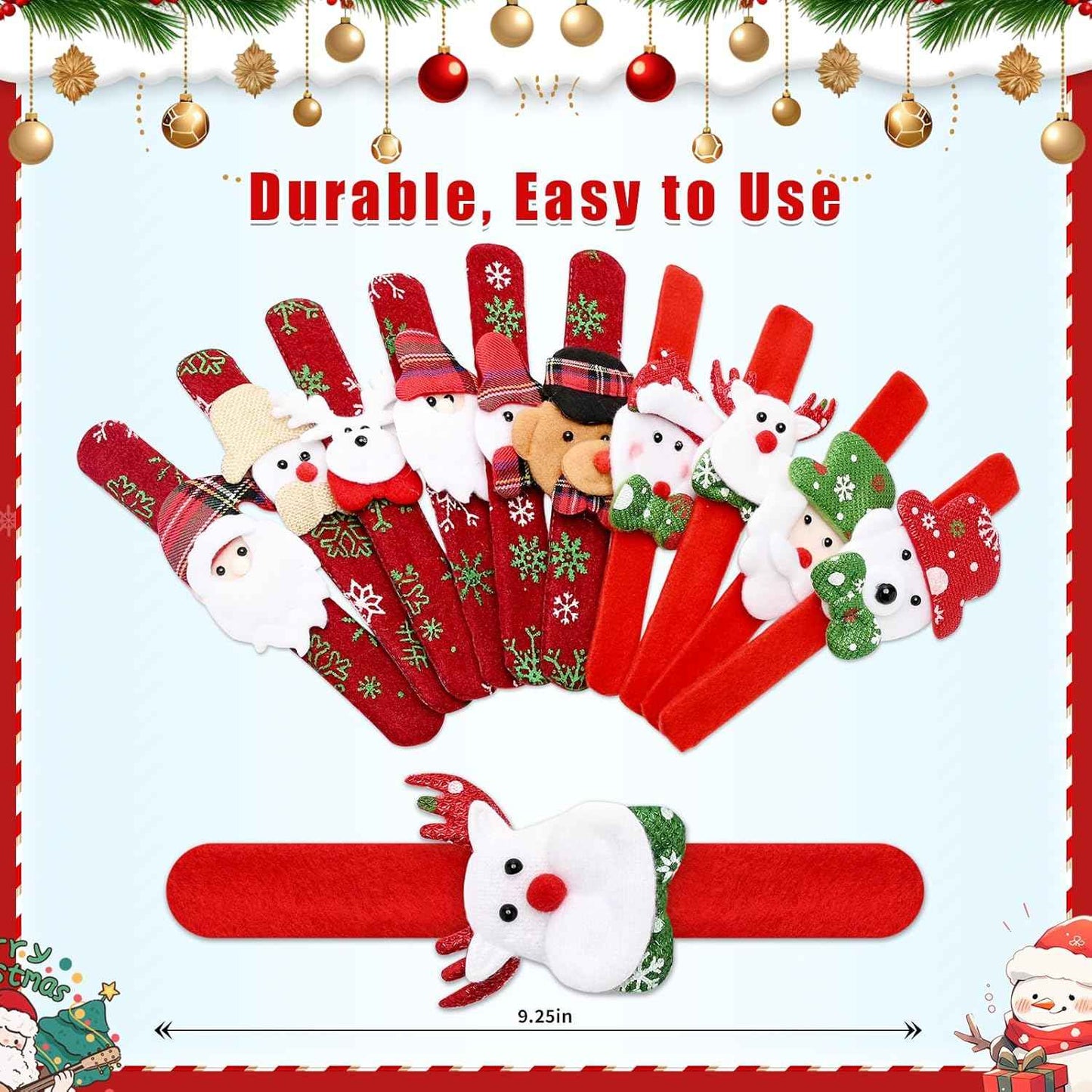 30PCS Christmas Glasses, Headband and Slap Bracelets - Cute Decorations for All People, Exquisite Party Favors