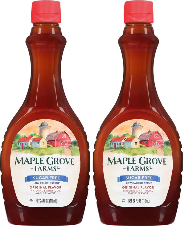 Maple Grove Farms Sugar-Free Syrup, Pure Maple Flavor, 24 Fluid Ounces, Non-GMO