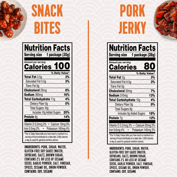 Golden Island Korean BBQ Variety Pack with 15 Pack of Pork Snack Bites and Jerky