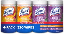 LYSOL Disinfecting Wipes, All Purpose Cleaner, Multi-Surface Antibacterial Cleaning Wipes, Household Cleaning Supplies, Dorm Essentials, Lavender + Mango Scents, 80 ct. (4 Pack)
