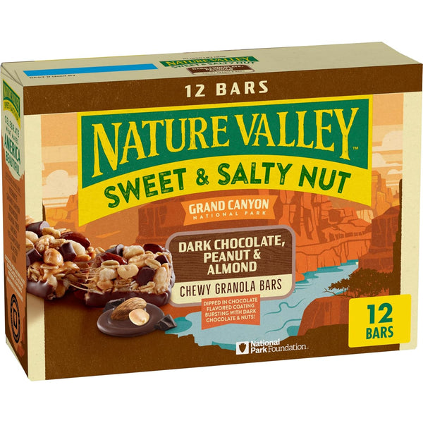 Nature Valley Sweet and Salty Nut Granola Bars, Dark Chocolate Peanut Almond, 24 Bars, 28.8 oz