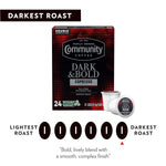 Community Coffee Dark & Bold Espresso Roast 24 Count Coffee Pods for Keurig 2.0 Brewers