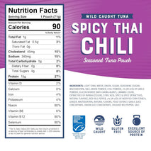 Bumble Bee Spicy Thai Chili Seasoned Tuna Pouch - Wild Caught, Ready to Eat, 15g Protein per Serving, 2.5 oz Packet (Pack of 12)