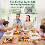 Bamboo cutting board set with storage stand for kitchen