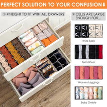 12 pack fabric drawer organizer with 116 cells for storage and closet organization