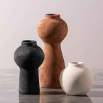 Ceramic Vase Home Table Decor - White Flower Vase Set of 3 Living Room Kitchen Decorations Farmhouse Modern Rustic Vases Decorative Centerpiece for Shelf Bedroom Office Bathroom Dining Coffee Desk