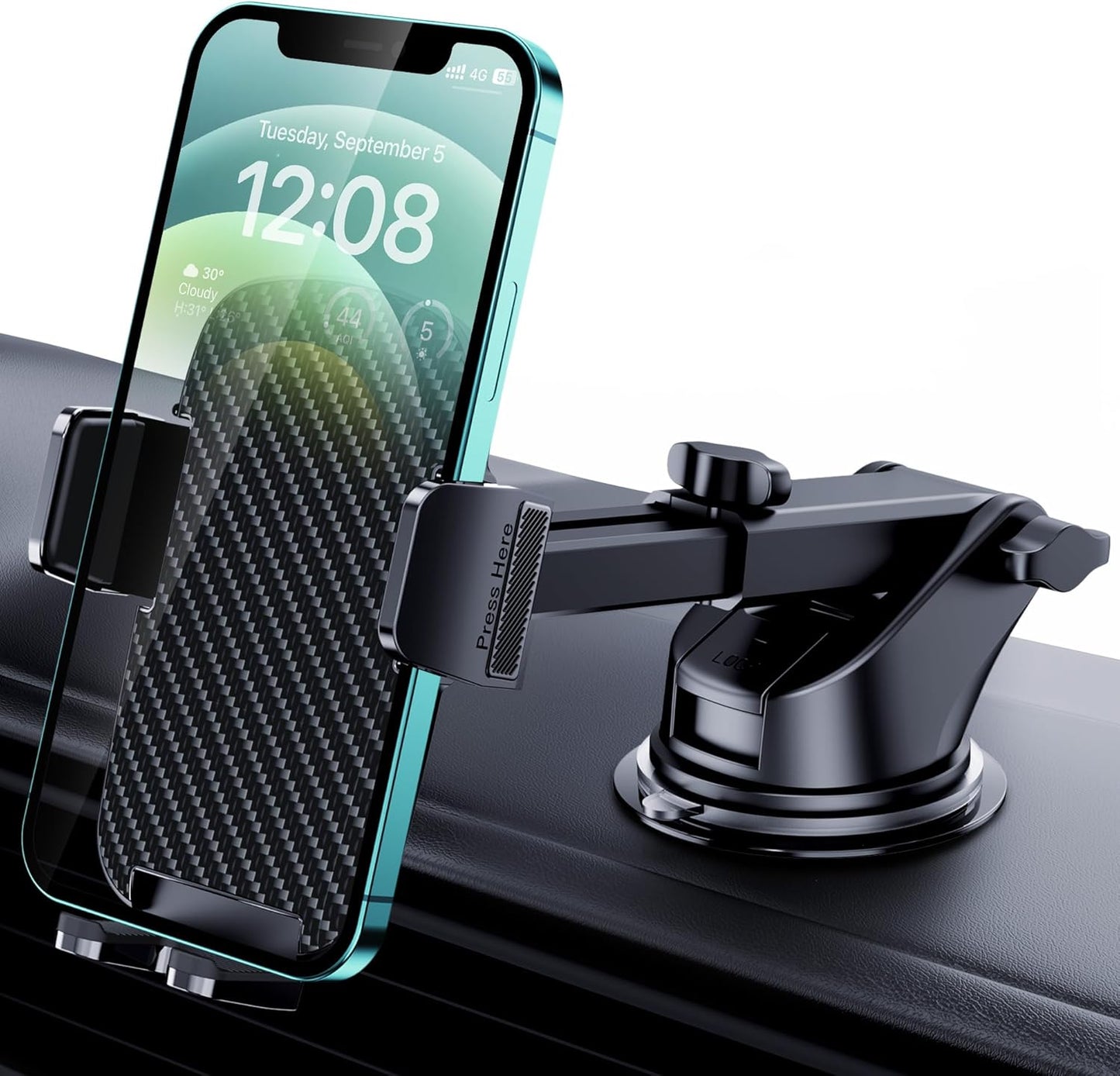 Qifutan Dash Mounted Holders Phone Holders for Your Car Phone Mount for Car Windshield Dashboard Air Vent Universal Hands Free Automobile Cell Phone Holder Fit for iPhone Smartphone