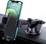 Qifutan Dash Mounted Holders Phone Holders for Your Car Phone Mount for Car Windshield Dashboard Air Vent Universal Desk Mounts Hands Free Automobile Cell Phone Holder Fit for iPhone Smartphone