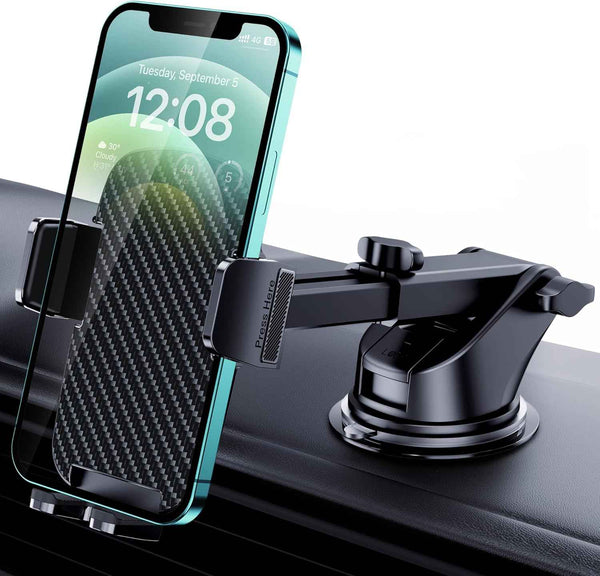 Qifutan Dash Mounted Holders Phone Holders for Your Car Phone Mount for Car Windshield Dashboard Air Vent Universal Desk Mounts Hands Free Automobile Cell Phone Holder Fit for iPhone Smartphone