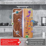Double-sided cutting board made of titanium and ebony wood for kitchen use