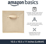 Collapsible Fabric Storage Cubes with Handles, Beige, 10.5 x 10.5 x 11-inch, Pack of 6 for Easy Organization