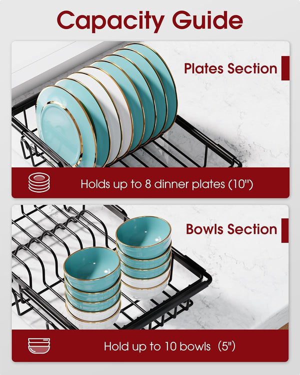 Sakugi Expandable Stainless Steel Dish Rack for Kitchen Sink