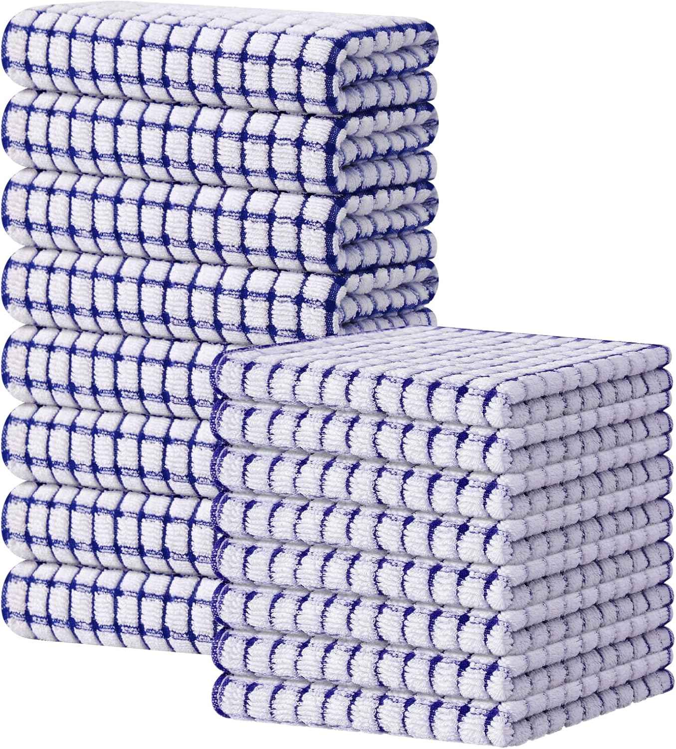 Kitinjoy Cotton 8 Pack Terry Kitchen Dish Cloths, 12 x 12 Inches Super Soft and Absorbent Dish Rags, Quick Drying Dish Towels for Washing Dishes, Mixed Color