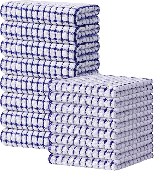 Kitinjoy Cotton 8 Pack Terry Kitchen Dish Cloths, 12 x 12 Inches Super Soft and Absorbent Dish Rags, Quick Drying Dish Towels for Washing Dishes, Mixed Color