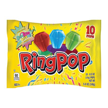 Ring Pop Individually Wrapped 10 Count Assorted Flavors Lollipop Suckers in Fun Candy Variety Pack