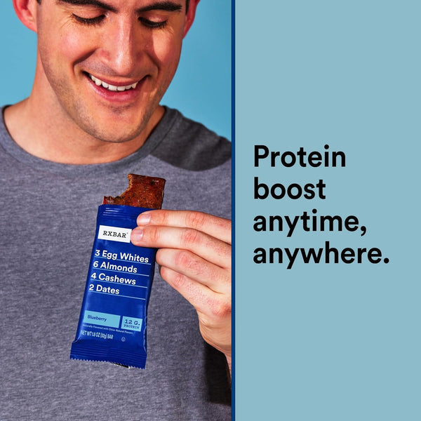 RXBAR Blueberry Protein Bars, 22oz Box, 12 Count, Gluten Free