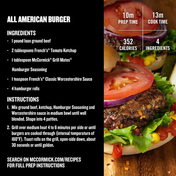 McCormick Grill Mates Spices, Everyday Grilling Variety Pack, 4-count, Montreal Steak, Chicken, Roasted Garlic & Herb, Hamburger