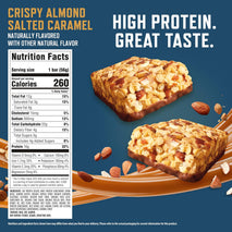 CLIF BUILDERS Protein Bars - Crispy Almond Salted Caramel - 16g Protein - Gluten Free - 6 Pack